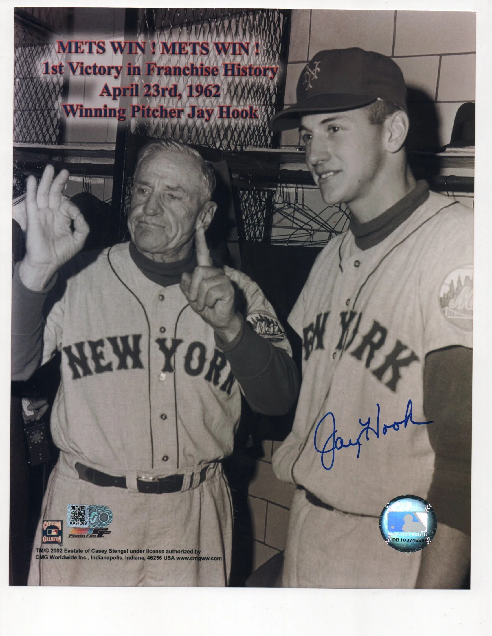 Jay Hook Signed 8x10 Photo (AIV AA24289)