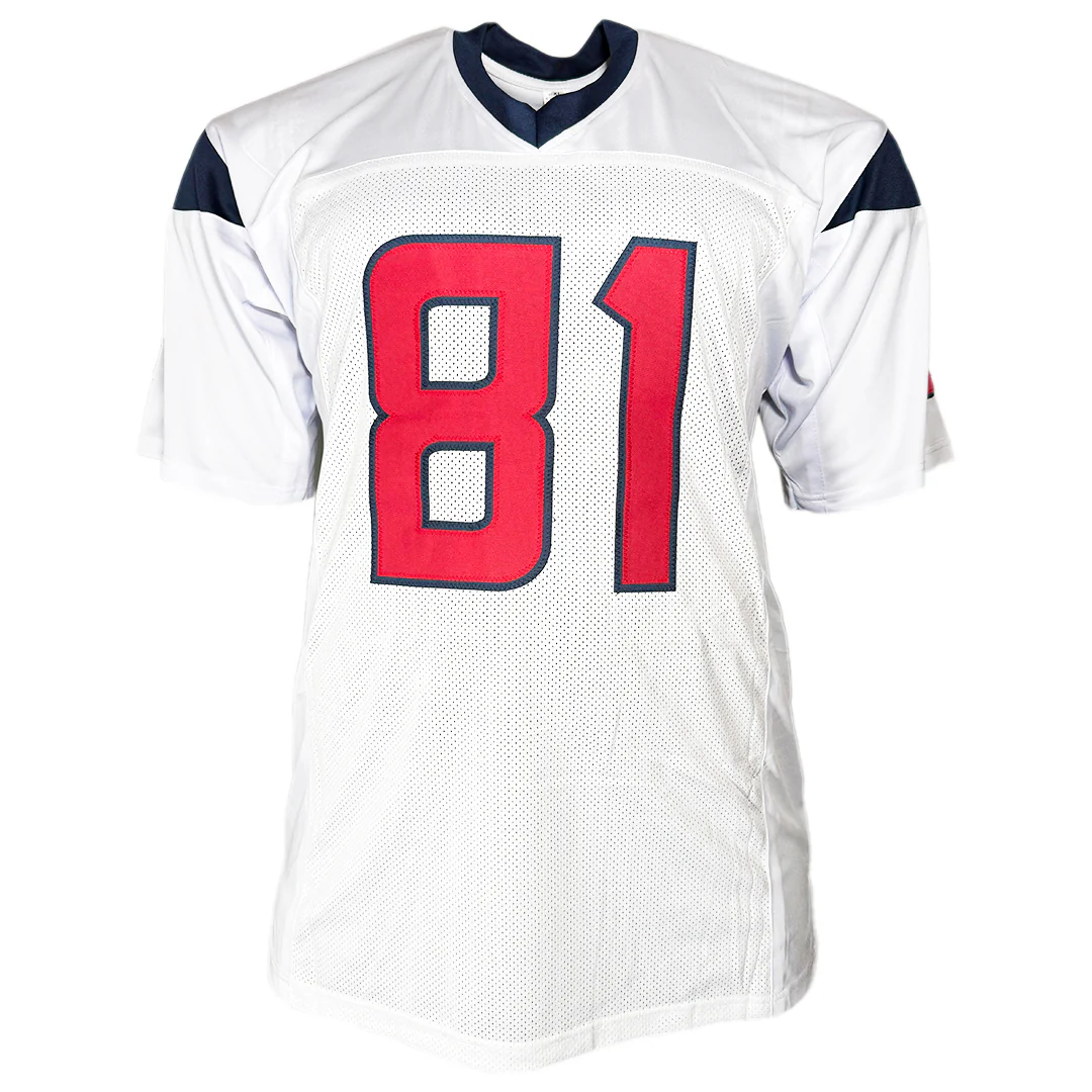 Jayden Higgins Signed Houston White Football Jersey (JSA) - Image 3