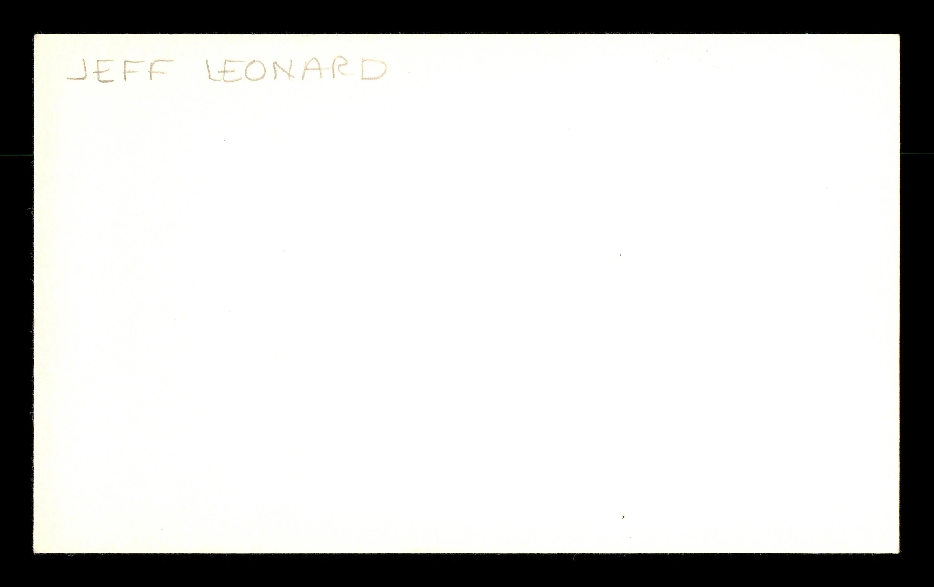 Jeffrey Jeff Leonard Autographed 3x5 Index Card San Francisco Giants SKU #174179 - Image 2