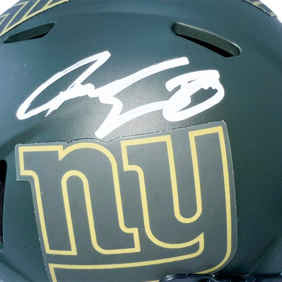 Jeremy Shockey Signed New York Giants Salute 2025 Mini Football Helmet (Beckett) - Image 2