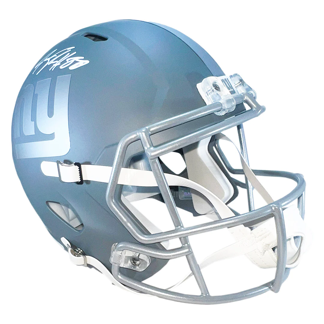 Jeremy Shockey Signed New York Giants Slate Alternate Speed Full-Size Replica Football Helmet (Beckett) - Image 3