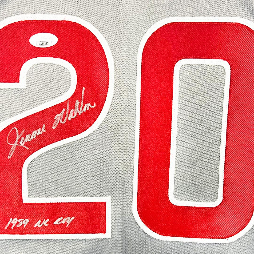 Jerome Walton Signed 1989 NL ROY Inscription Chicago Grey Baseball Jersey (JSA) - Image 3