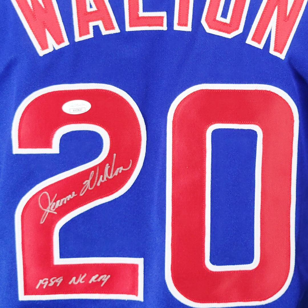 Jerome Walton Signed 1989 NL ROY Inscription Chicago Royal Blue Baseball Jersey (JSA) - Image 2