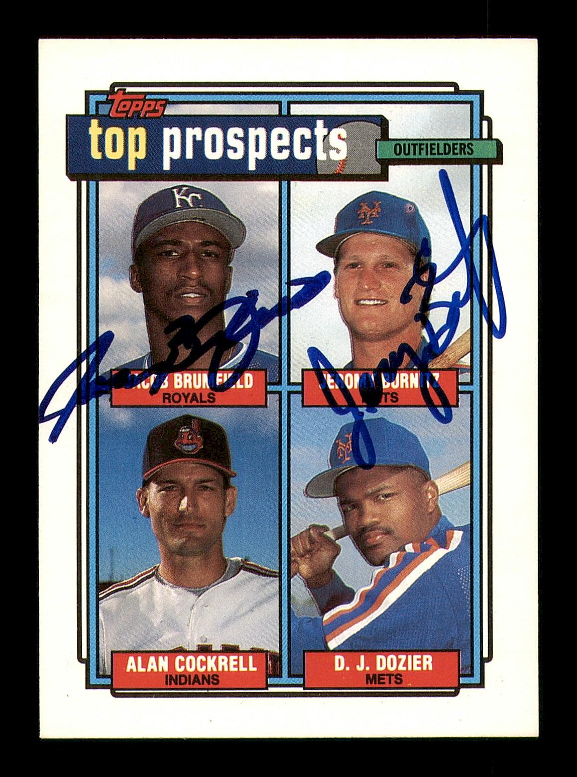 Jeromy Burnitz & Jacob Brumfield Autographed 1992 Topps Rookie Card #591 SKU #183789