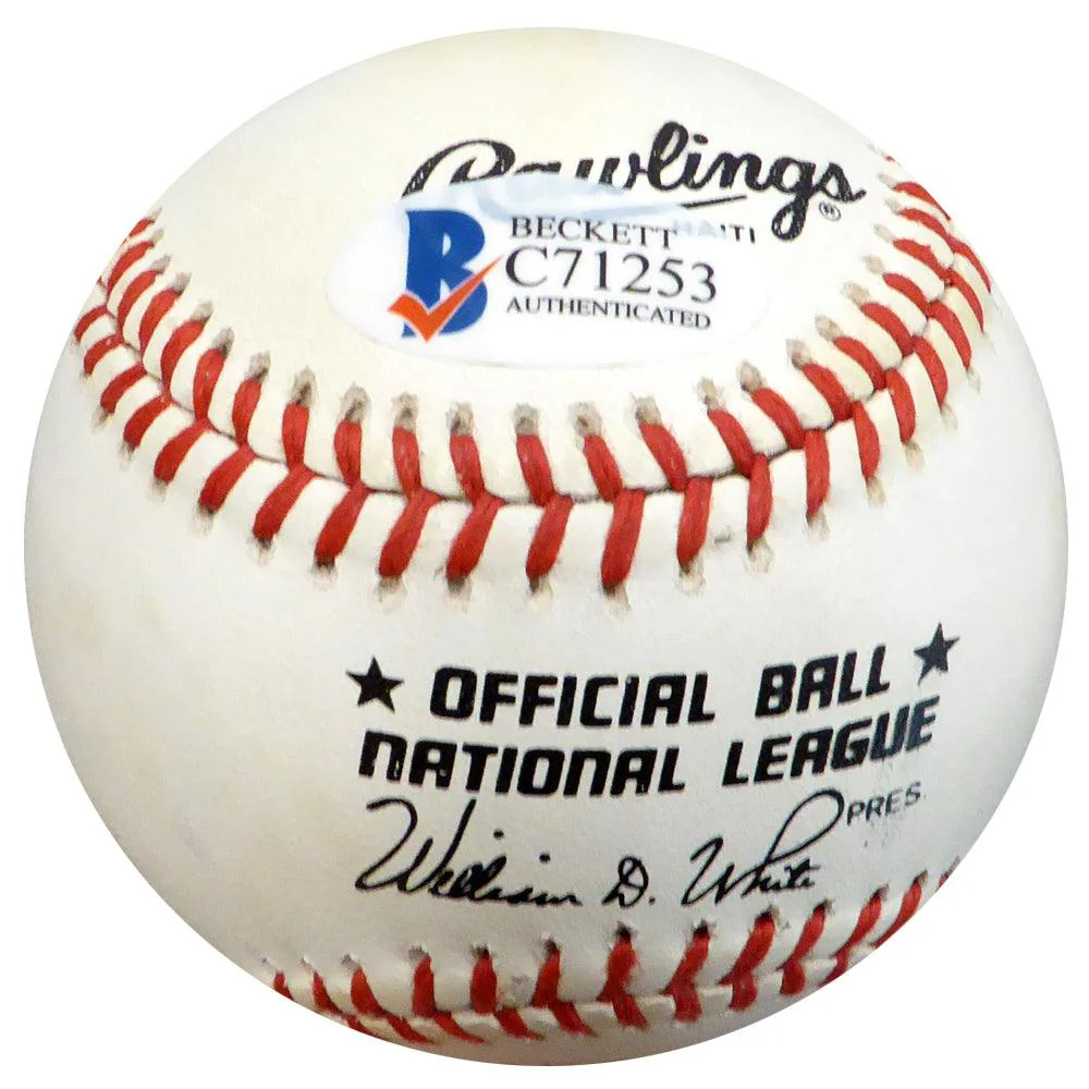 Jersey Joe Walcott Autographed Official NL Baseball Beckett BAS #C71253 - Image 2