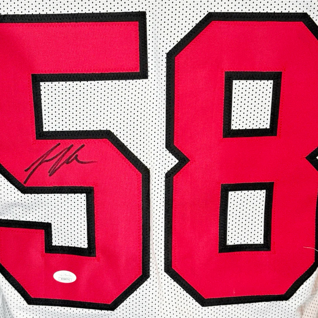 Jessie Tuggle Signed Atlanta White Football Jersey (JSA) - Image 2