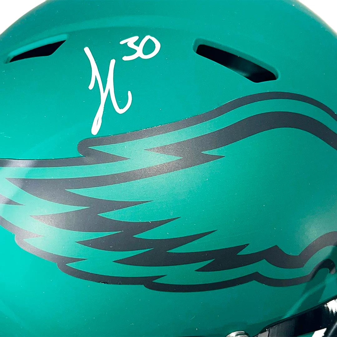 Jihaad Campbell Signed Philadelphia Eagles Rave Full-Size Replica Football Helmet (Beckett) - Image 2