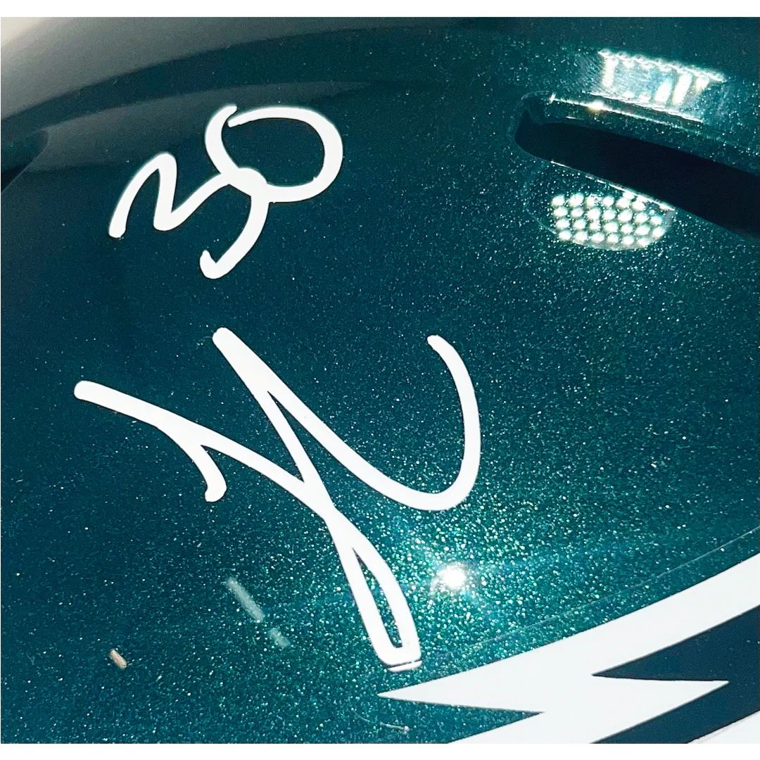Jihaad Campbell Signed Philadelphia Eagles Speed Full-Size Replica Football Helmet (Beckett) - Image 2