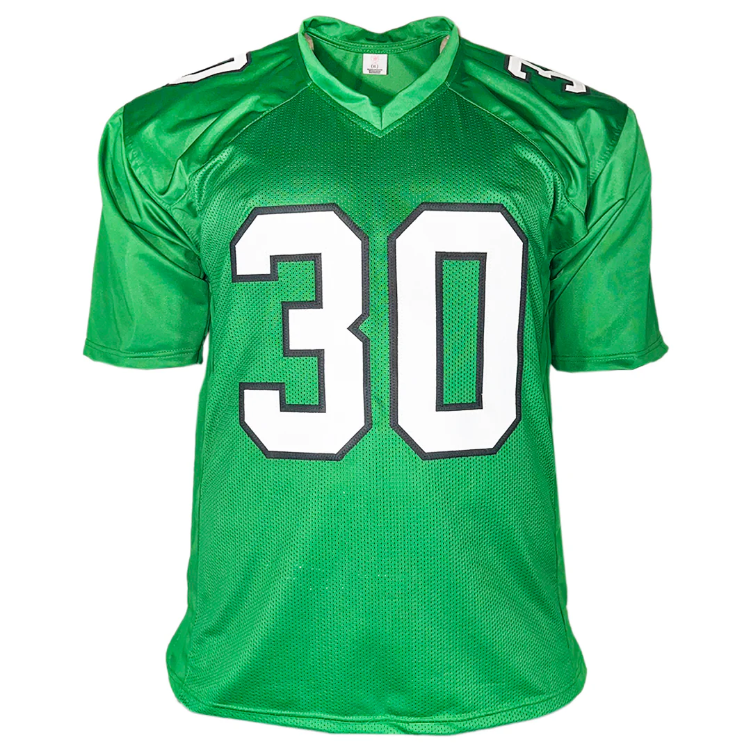 Jihaad Campbell Signed Philadelphia Throwback Green Football Jersey (Beckett) - Image 3