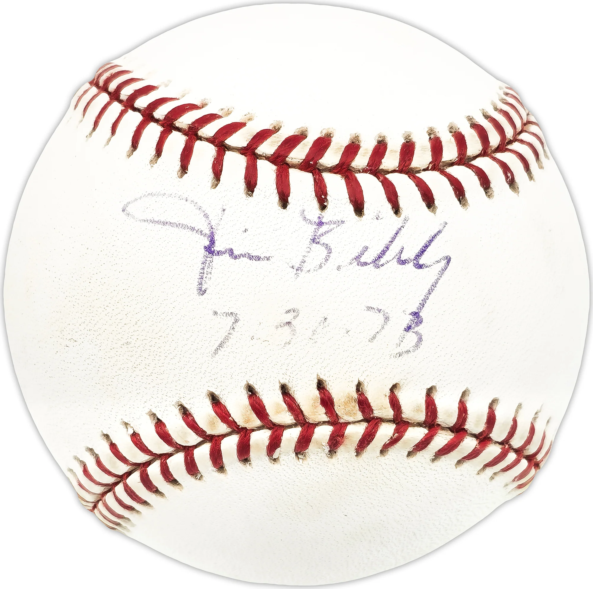 Jim Bibby Autographed Official AL Baseball Texas Rangers "7-31-73" No Hitter Beckett BAS QR #BN13275