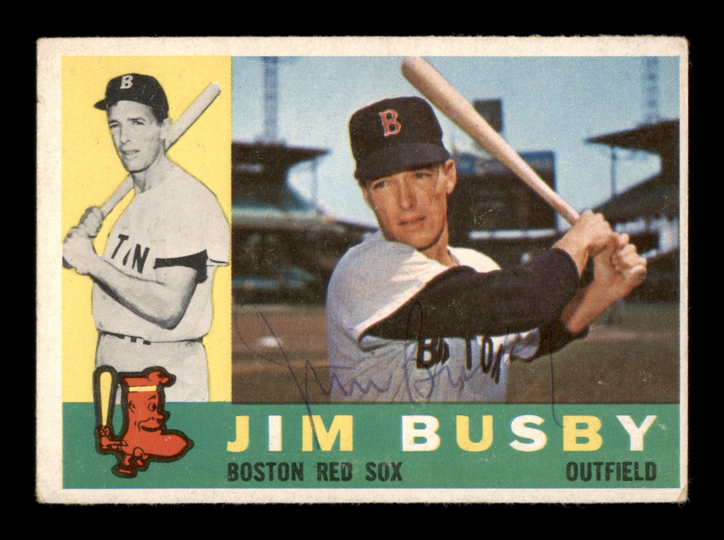 Jim Busby Autographed 1960 Topps Card #232 Boston Red Sox SKU #198753