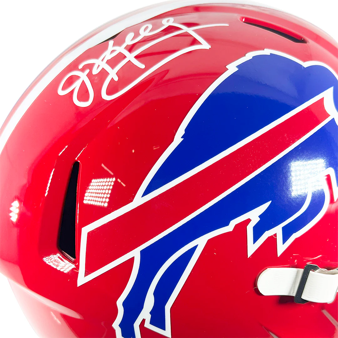 Jim Kelly Signed Buffalo Bills 1987-01 Speed Full-Size Replica Football Helmet (Beckett) - Image 2
