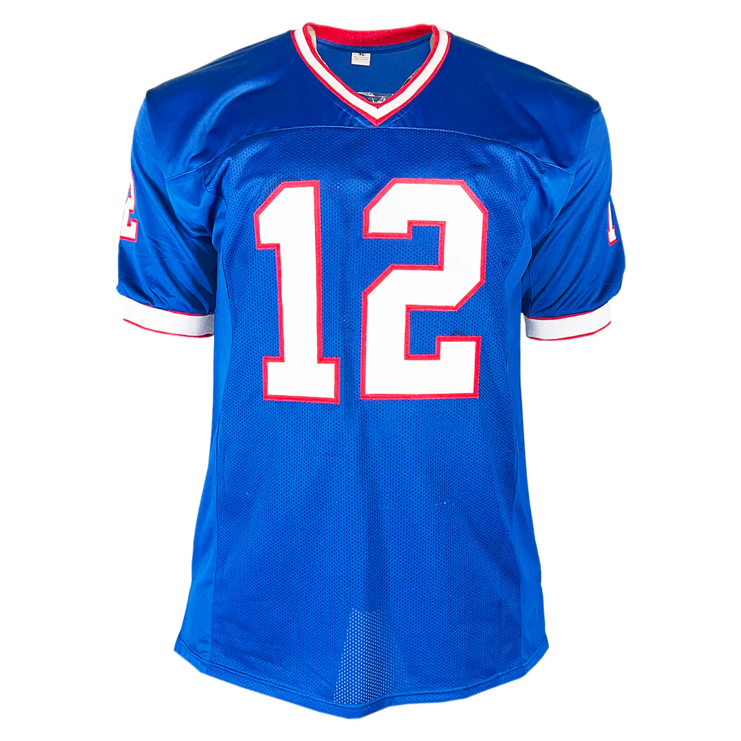Jim Kelly Signed Buffalo Pro Blue Football Jersey (JSA) - Image 3