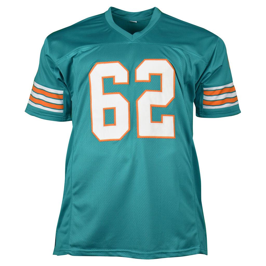 Jim Langer Signed HOF 87 Inscription Miami Pro Teal Football Jersey (JSA) - Image 3