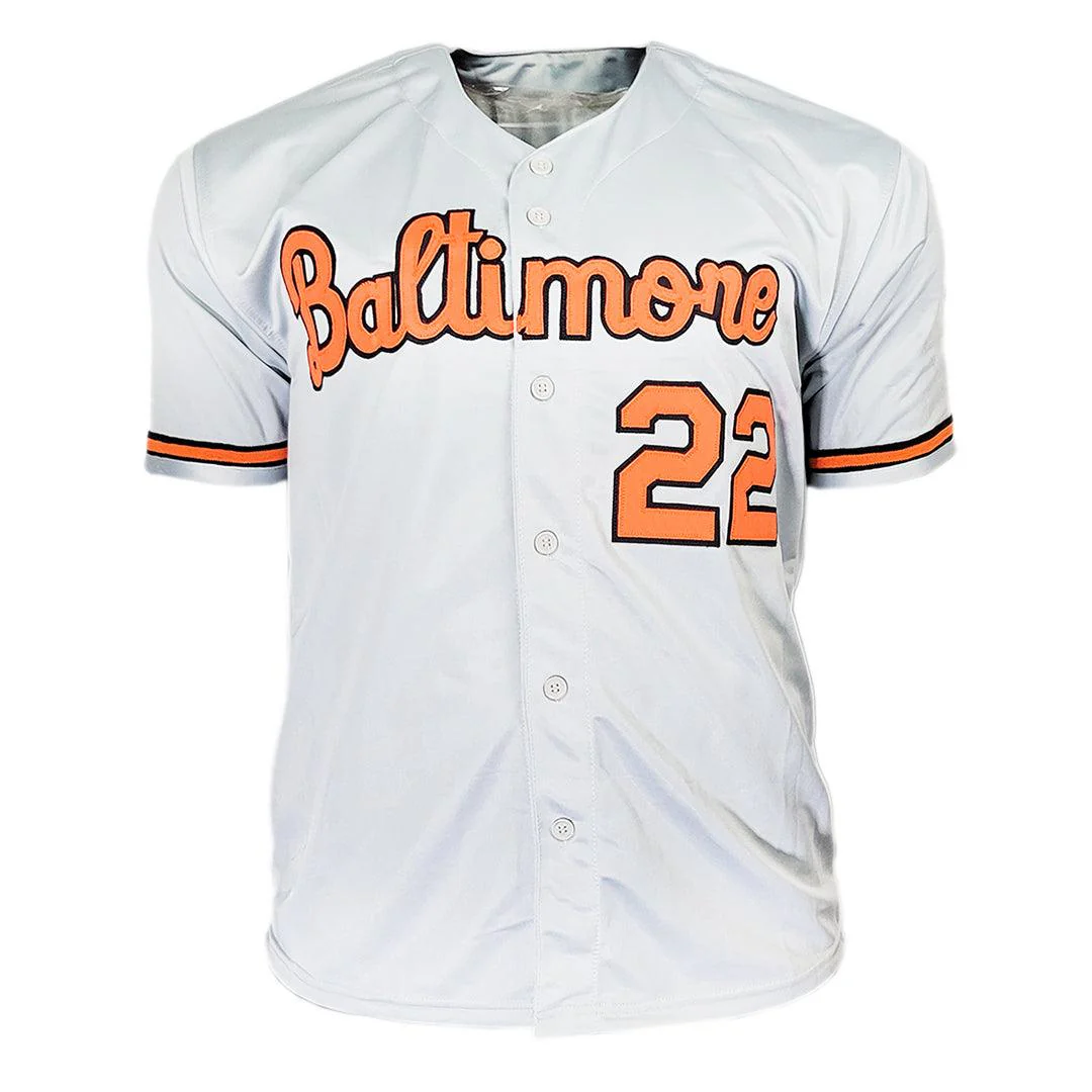 Jim Palmer Signed Baltimore Grey Baseball Jersey (Beckett) - Image 3