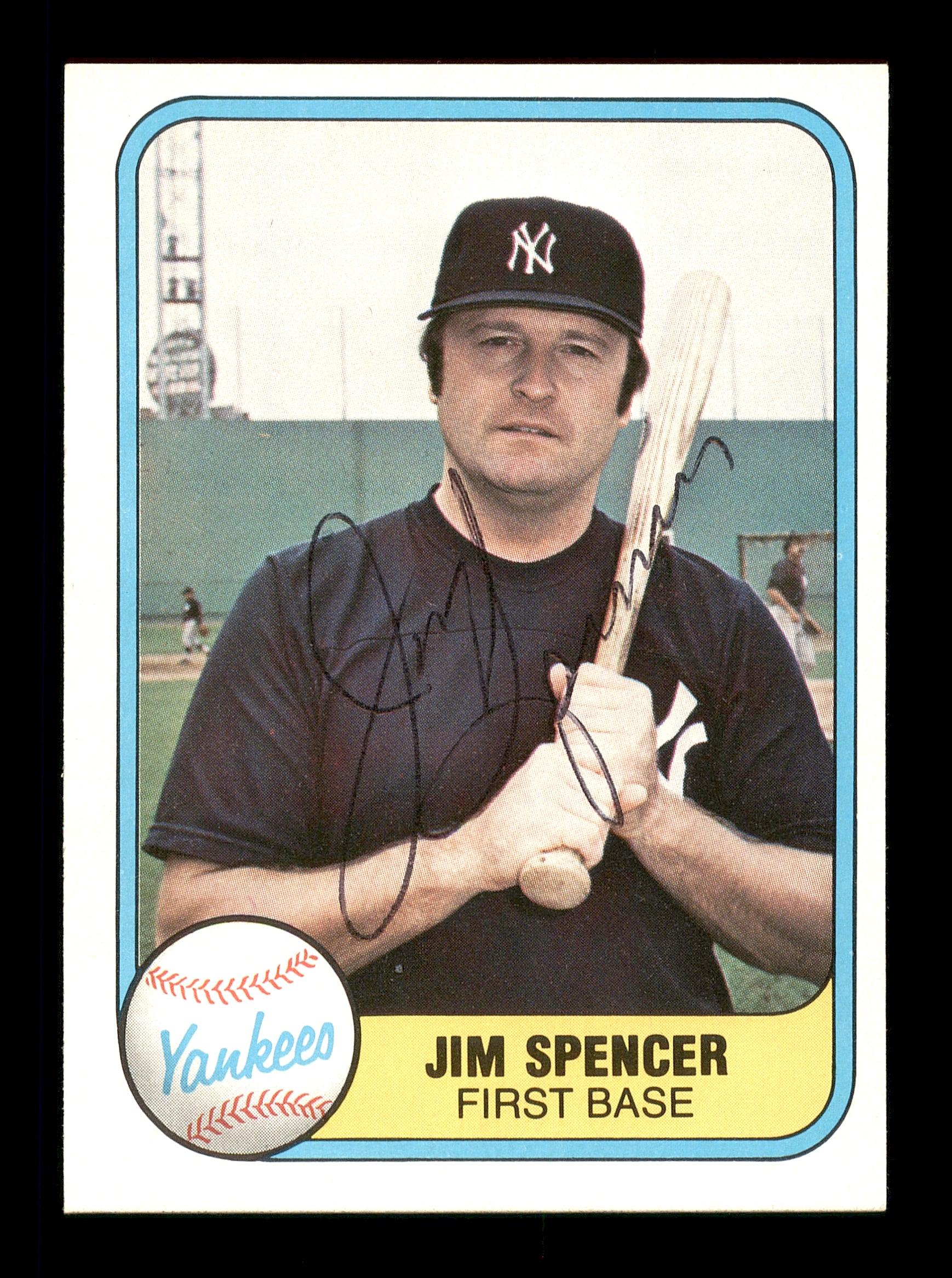 Jim Spencer Autographed 1981 Fleer Card #96 New York Yankees SKU #166515