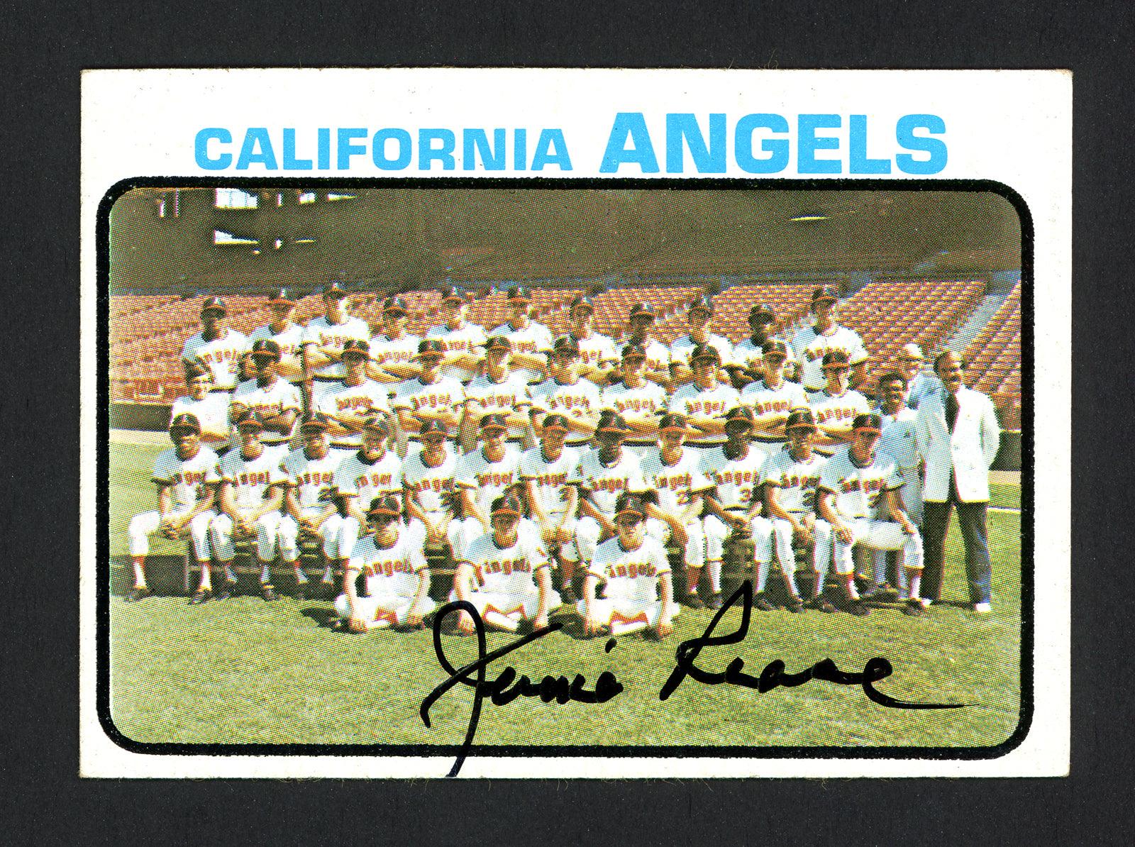 Jimmie Reese Autographed 1973 Topps Card #243 California Angels Coach SKU #164119