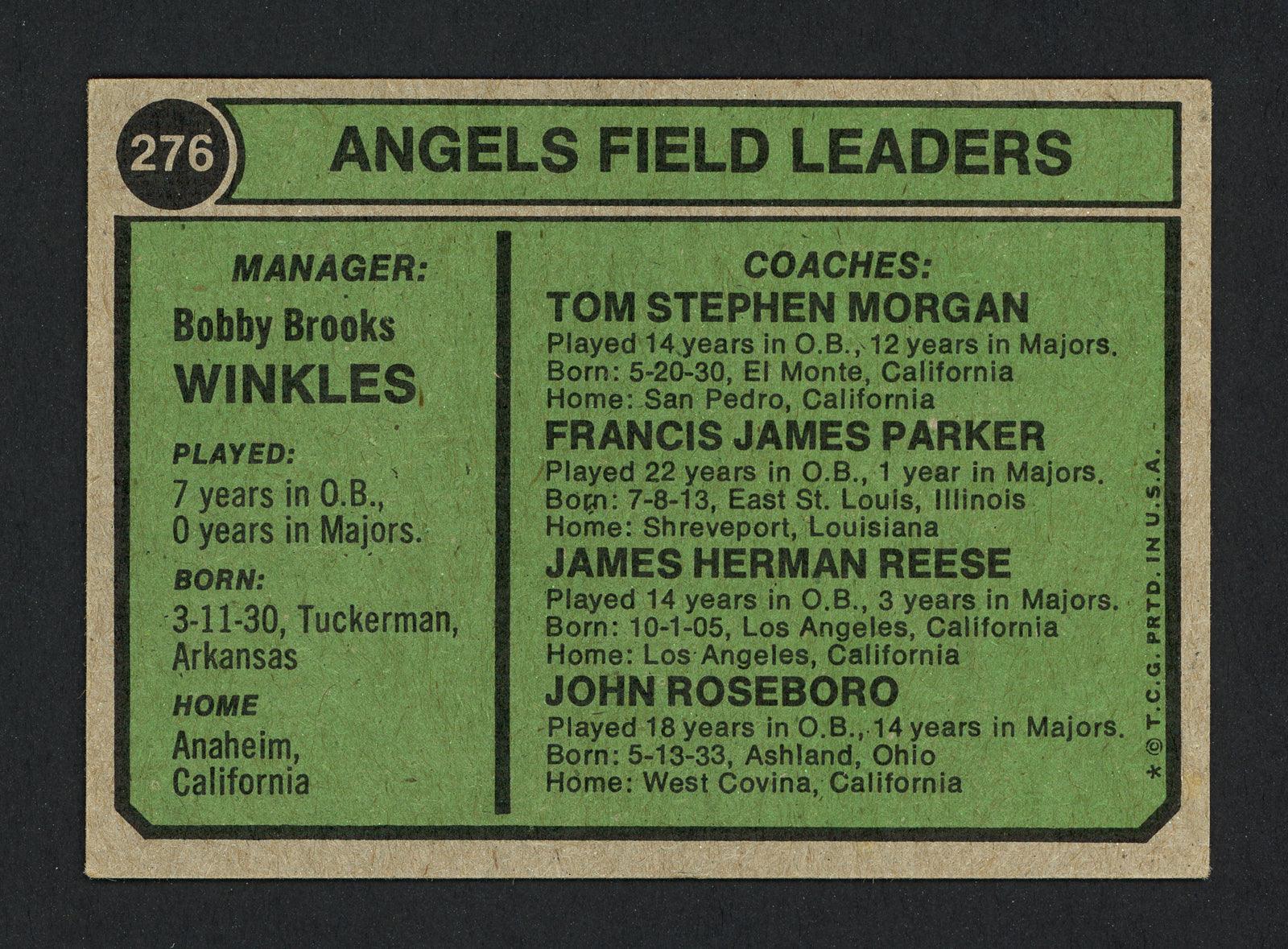 Jimmie Reese Autographed 1974 Topps Card #276 California Angels Coach SKU #164123 - Image 2