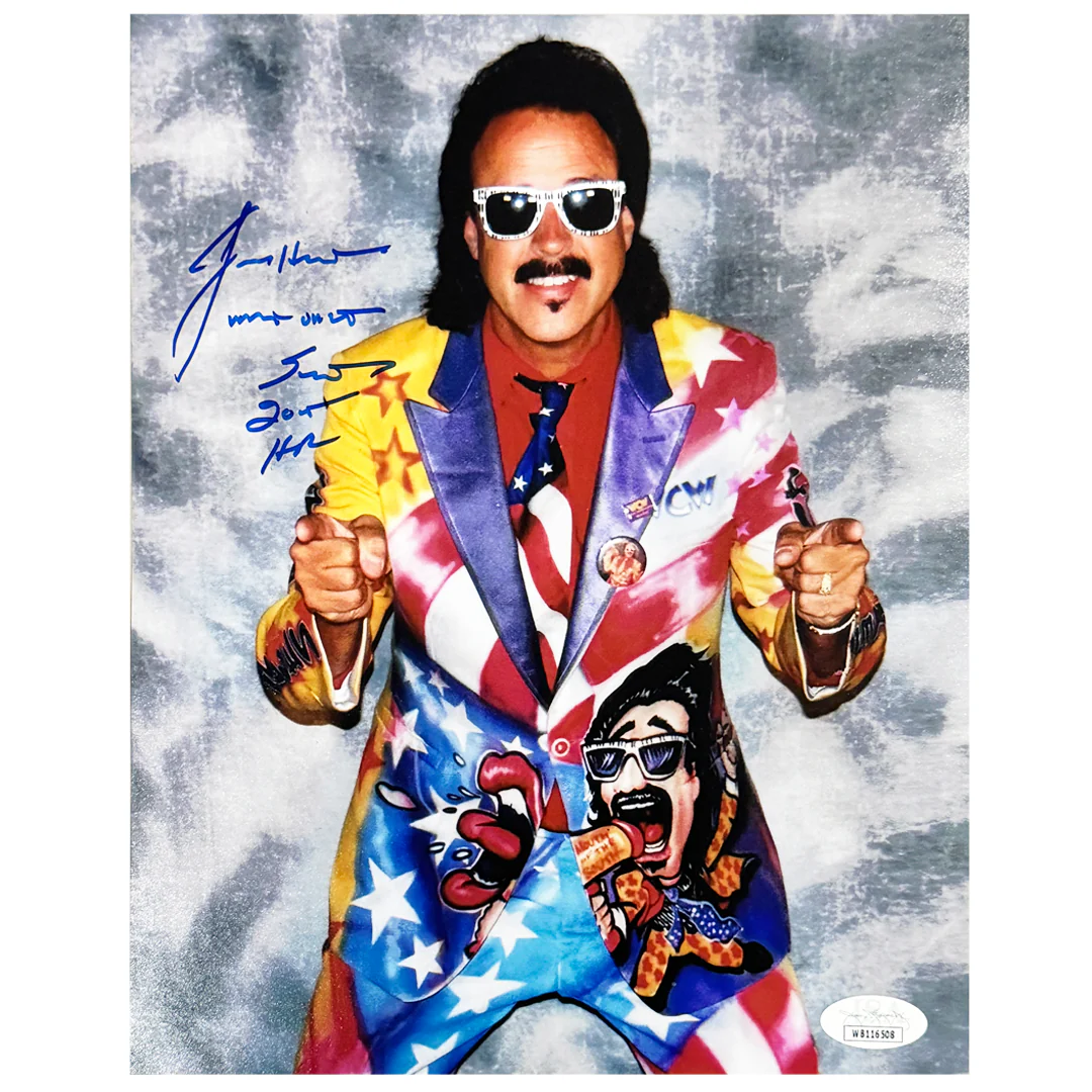 Jimmy Hart Signed Mouth of the South/HOF Inscription Pose 1 Wrestling 8x10 Photo (JSA)
