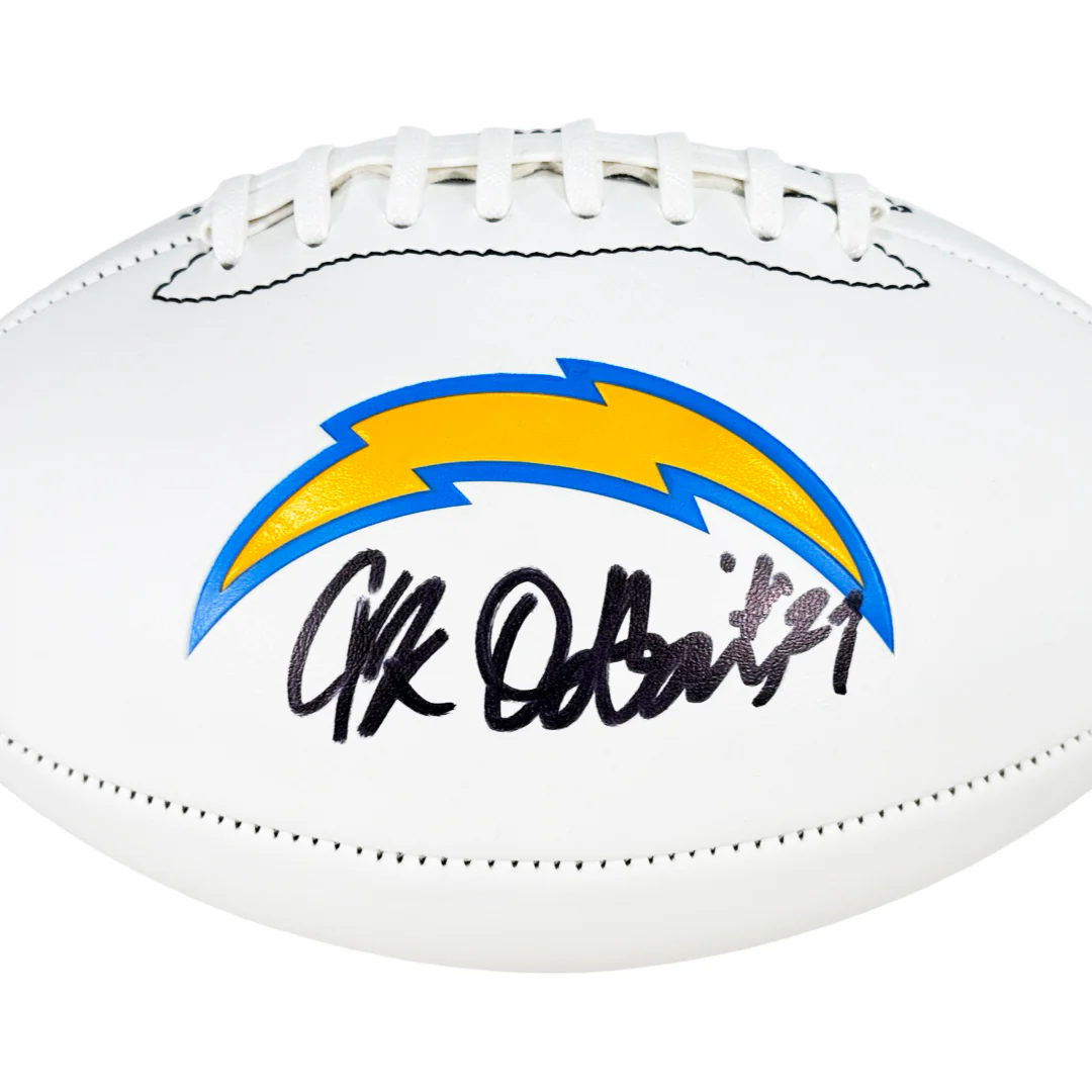J.K. Dobbins Signed Los Angeles Chargers Official NFL Team Logo Football (Beckett) - Image 2