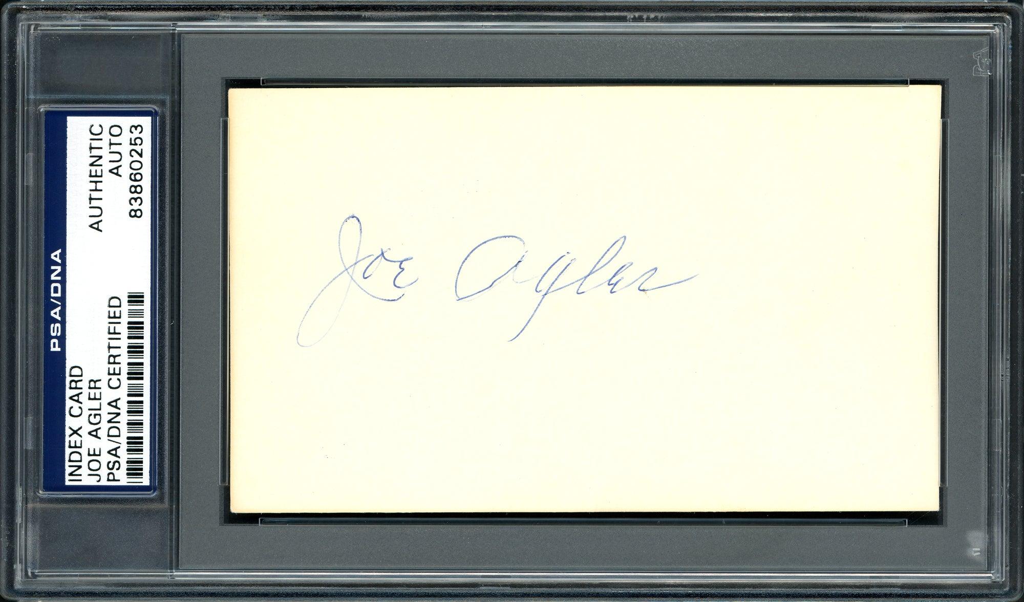Joe Agler Autographed 3x5 Index Card Washington Senators PSA/DNA #83860253