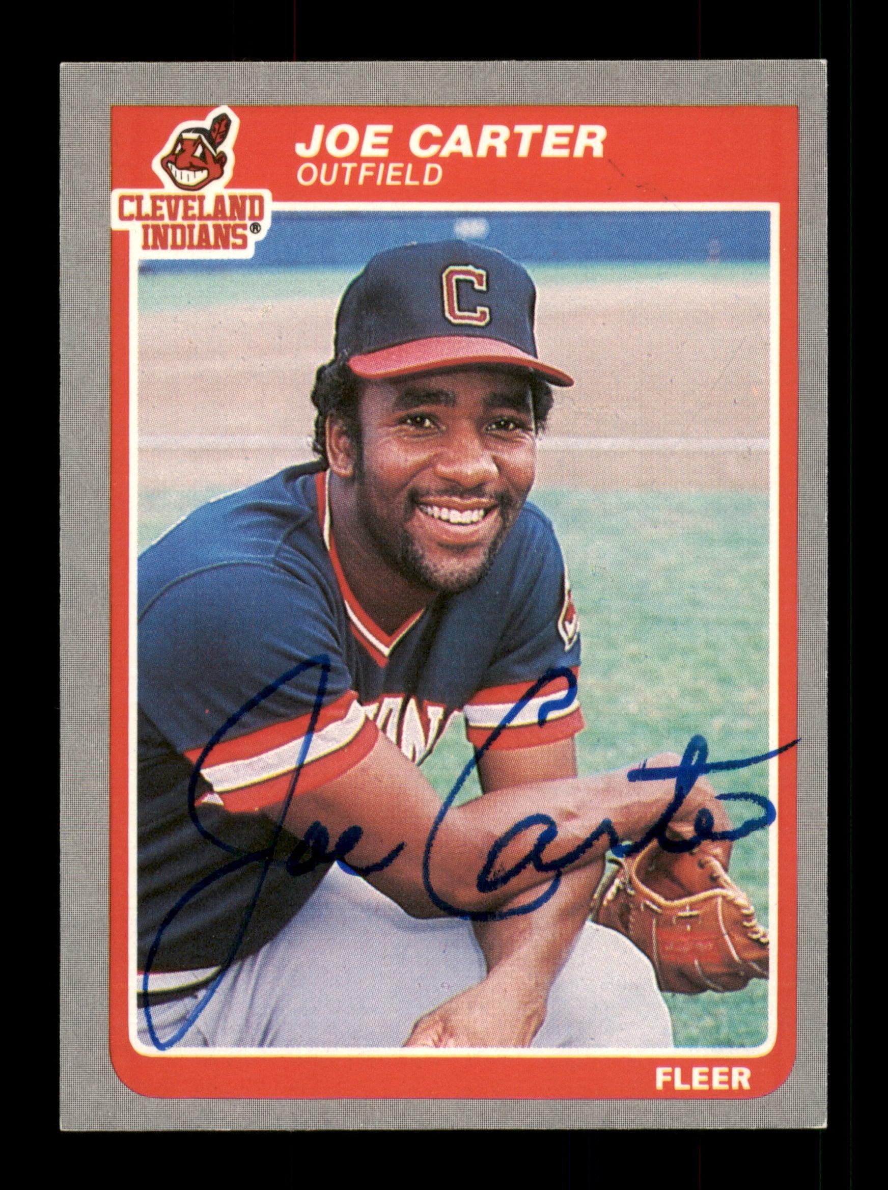 Joe Carter Autographed 1985 Fleer Card #443 Cleveland Indians SKU #187915