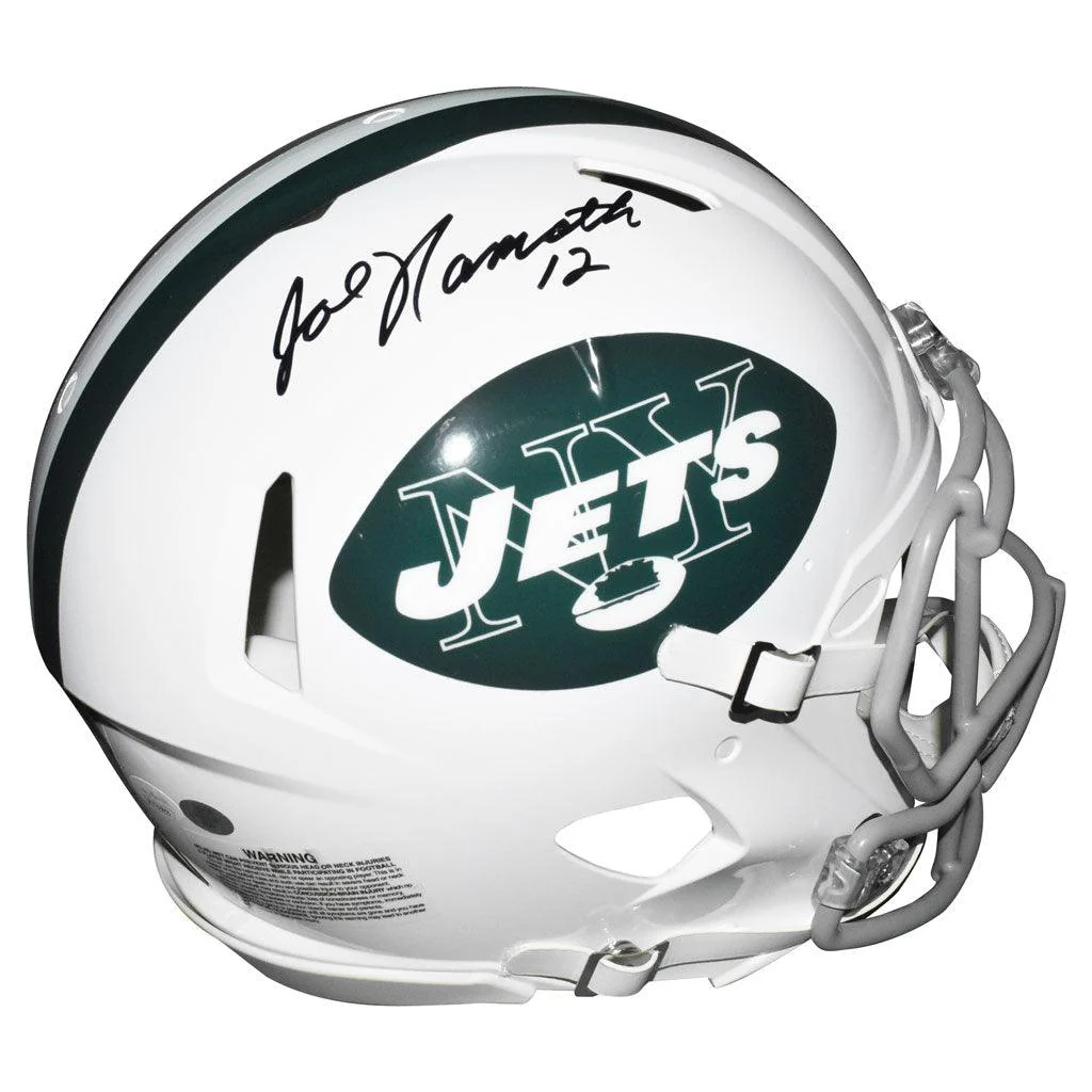 Joe Namath Signed And Inscribed Number 12 Inscription Helmet Authentic Jets Full Size Speed Helmet (JSA Witnessed)