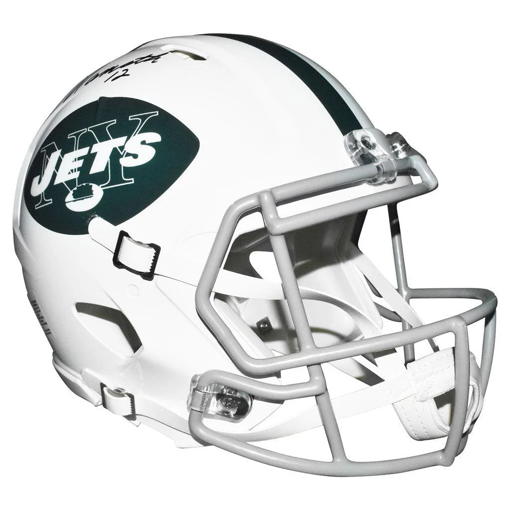 Joe Namath Signed And Inscribed Number 12 Inscription Helmet Authentic Jets Full Size Speed Helmet (JSA Witnessed) - Image 3