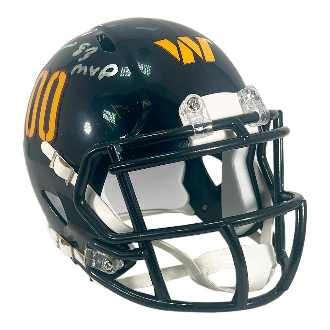 Joe Theismann Signed 83 MVP Inscription Washington Commanders Alt 2022 Speed Mini Football Helmet (JSA) - Image 3