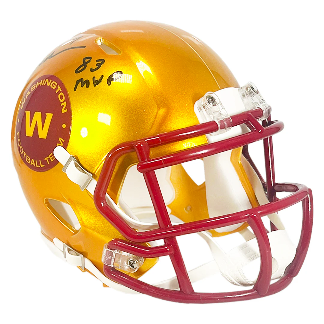 Joe Theismann Signed 83 MVP Inscription Washington Commanders Flash Mini Football Helmet (JSA) - Image 3