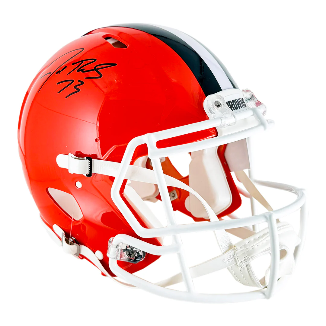 Joe Thomas Signed Cleveland Browns Authentic Speed Full-Size Football Helmet (JSA) - Image 3