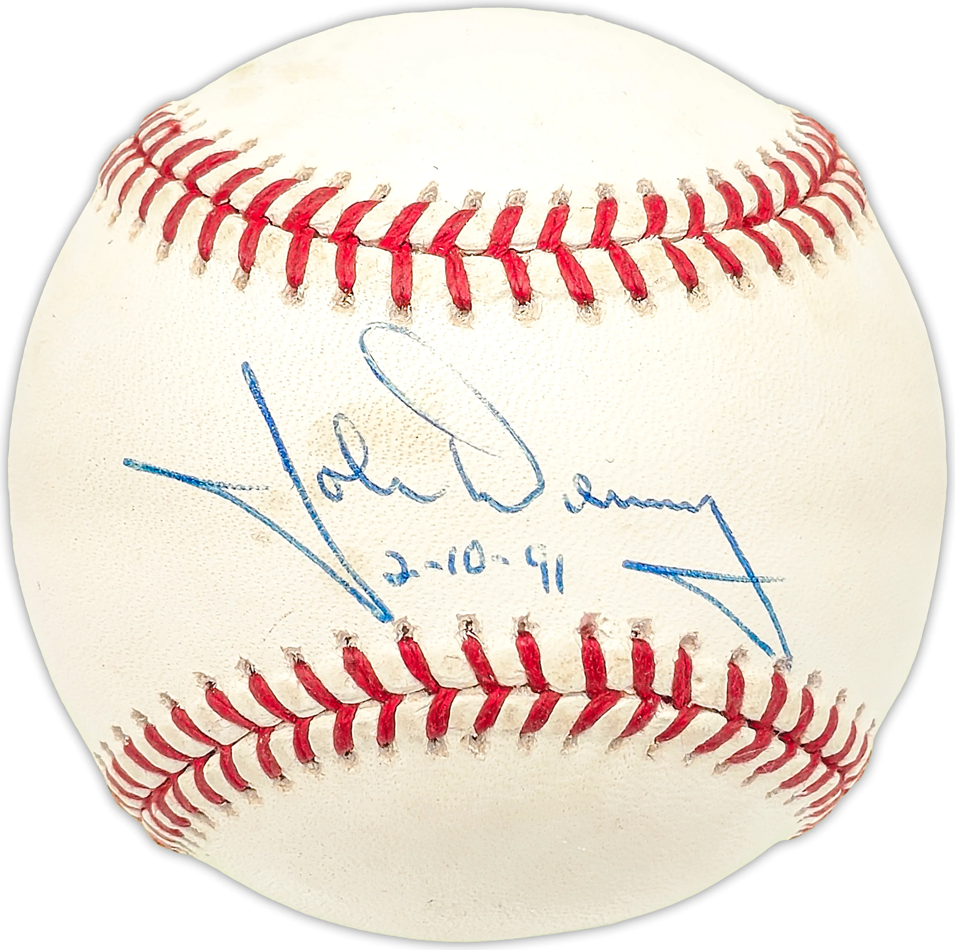 John Denny Autographed Official NL Baseball Philadelphia Phillies "33279" JSA #A19221