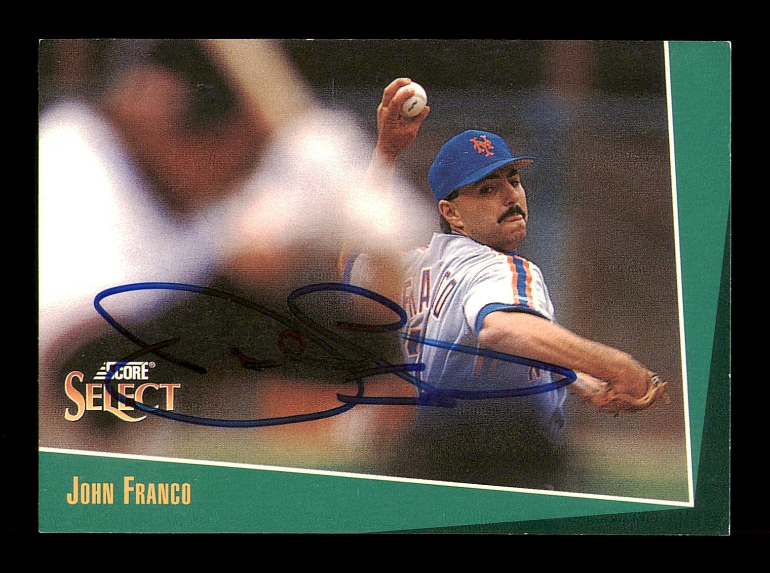 John Franco Autographed 1993 Score Select Card #167 New York Mets SKU #183978