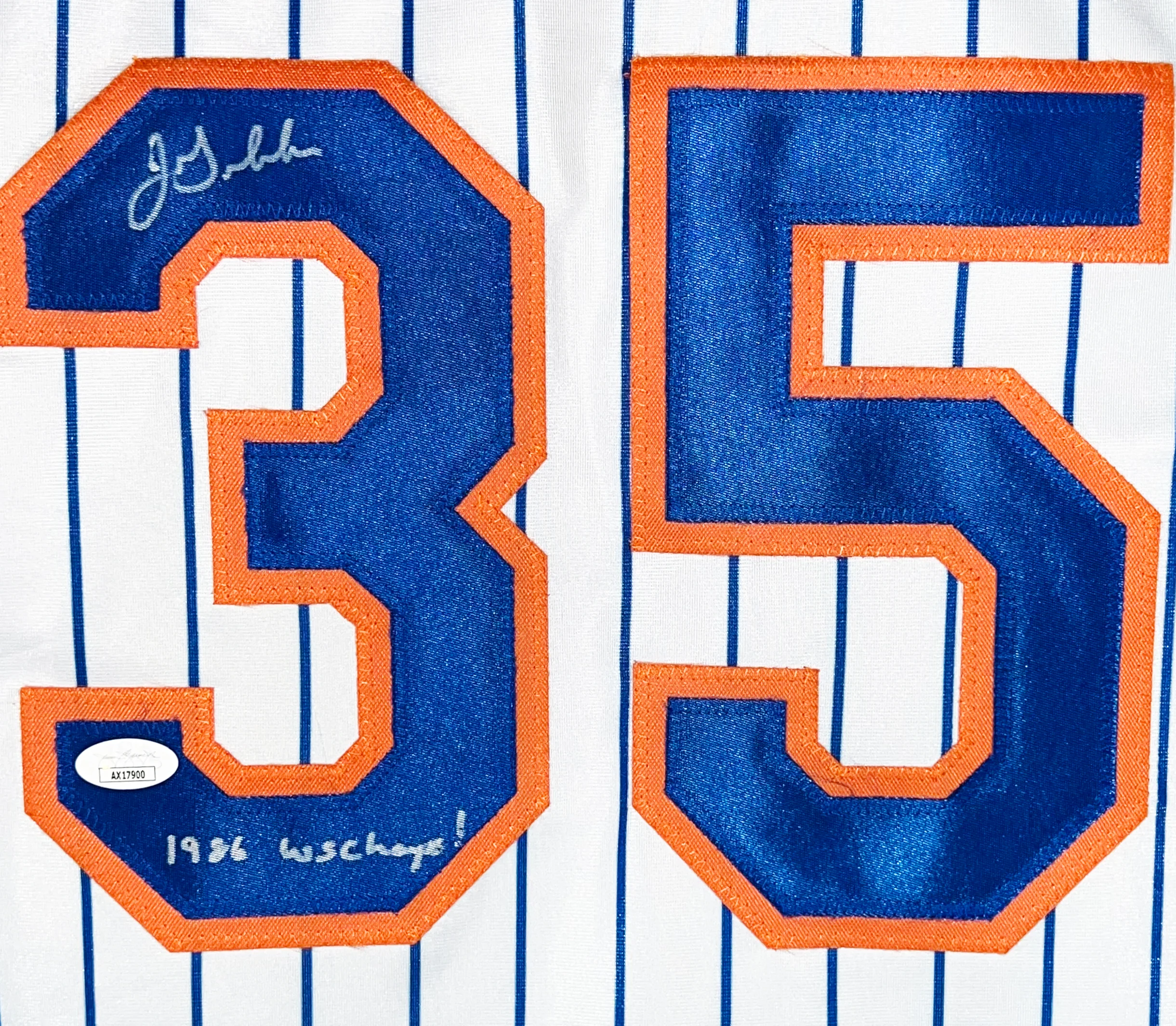 John Gibbons Signed New York 1986 WS Champs Baseball Jersey (JSA) - Image 2