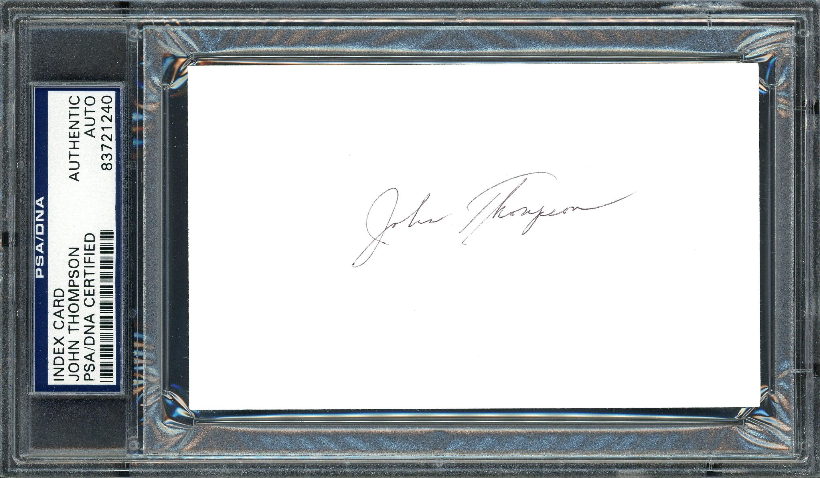 John Thompson Autographed 3x5 Index Card Georgetown University Coach PSA/DNA #83721240