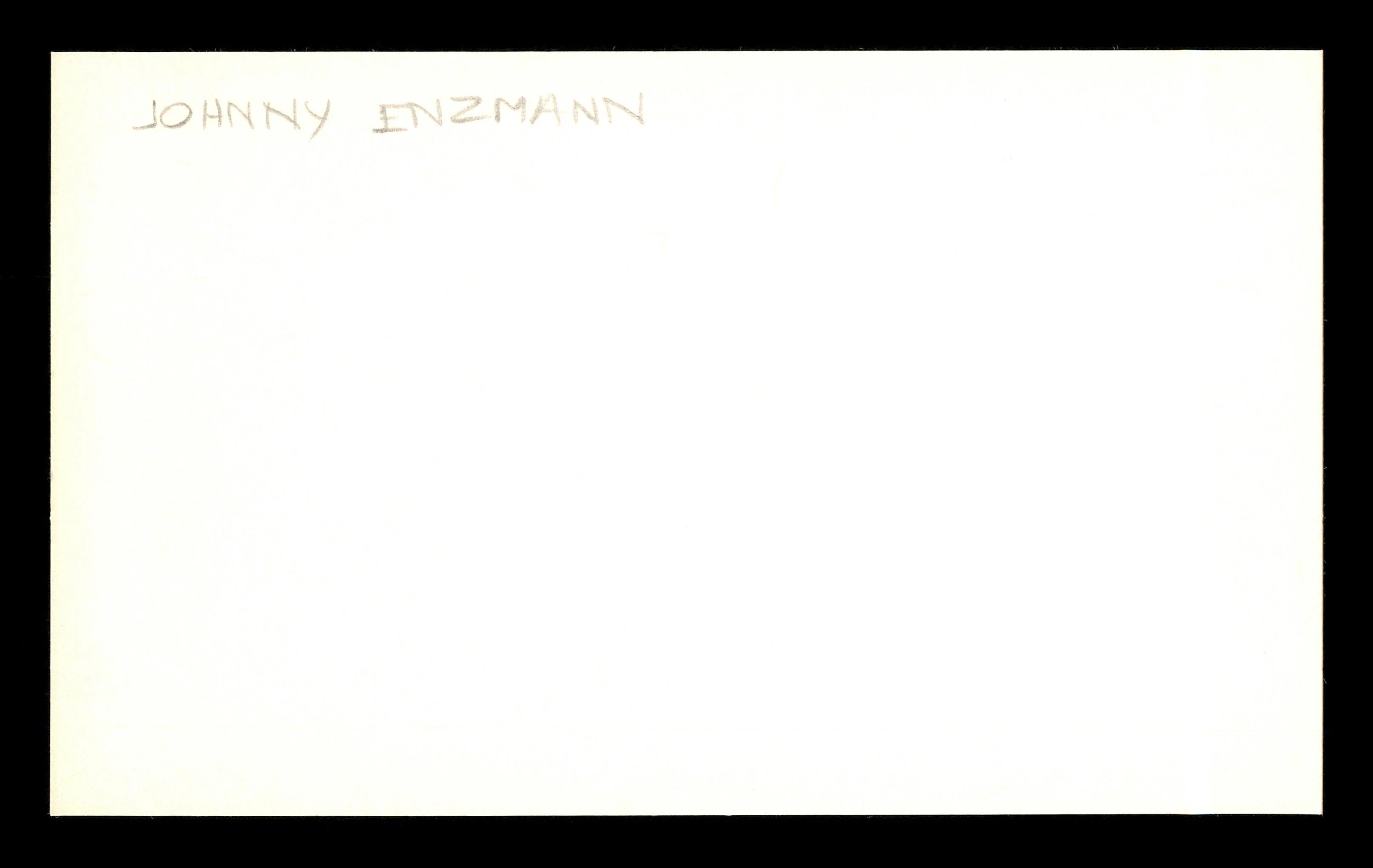 Johnny Enzmann Autographed 3x5 Index Card Brooklyn Dodgers SKU #174137 - Image 2