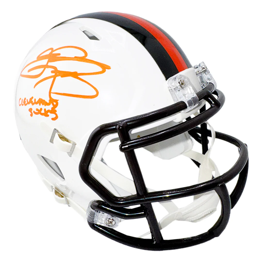 Johnny Manziel Signed Cleveland Sucks Inscription Cleveland Browns Alt 2023 Speed Mini Football Helmet (Beckett) - Image 3