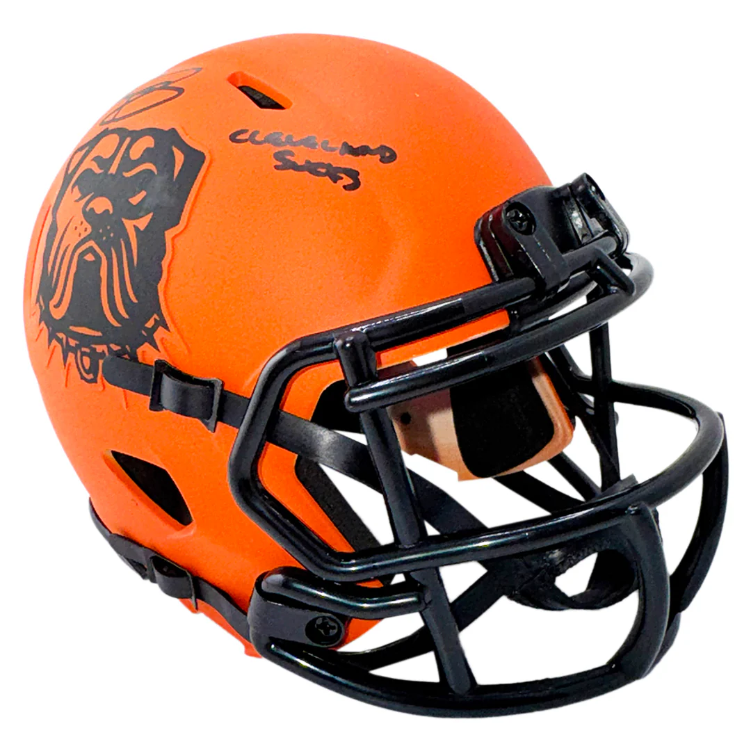 Johnny Manziel Signed Cleveland Sucks Inscription Cleveland Browns Rave Mini Football Helmet (Beckett) - Image 3