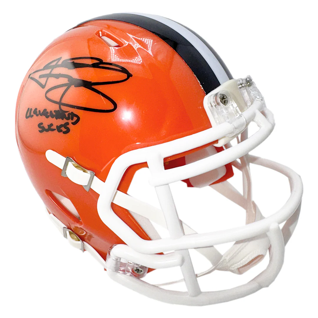 Johnny Manziel Signed Cleveland Sucks Inscription Cleveland Browns Speed Mini Football Helmet (Beckett) - Image 3