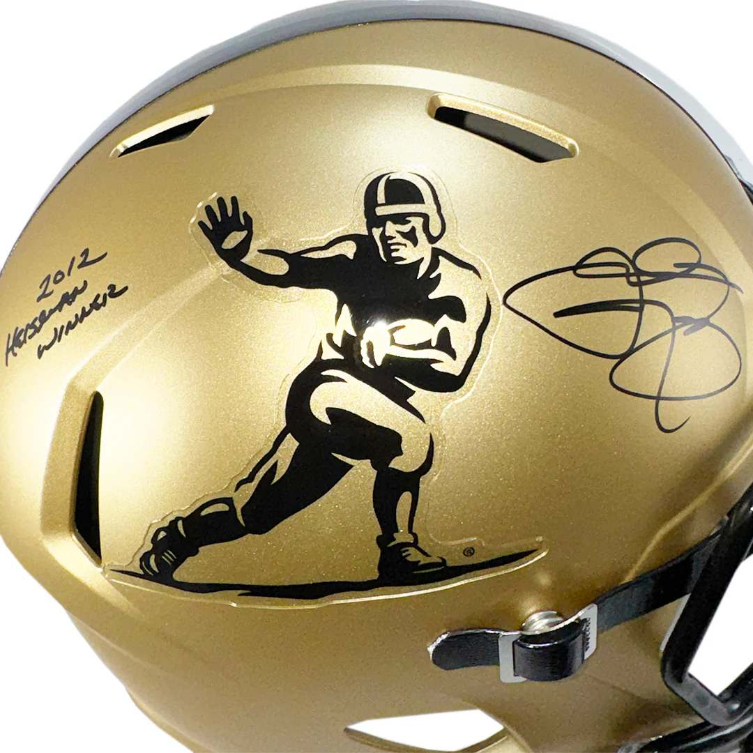 Johnny Manziel Signed Heisman Logo Speed Full-Size Replica Football Helmet (Beckett) - Image 2