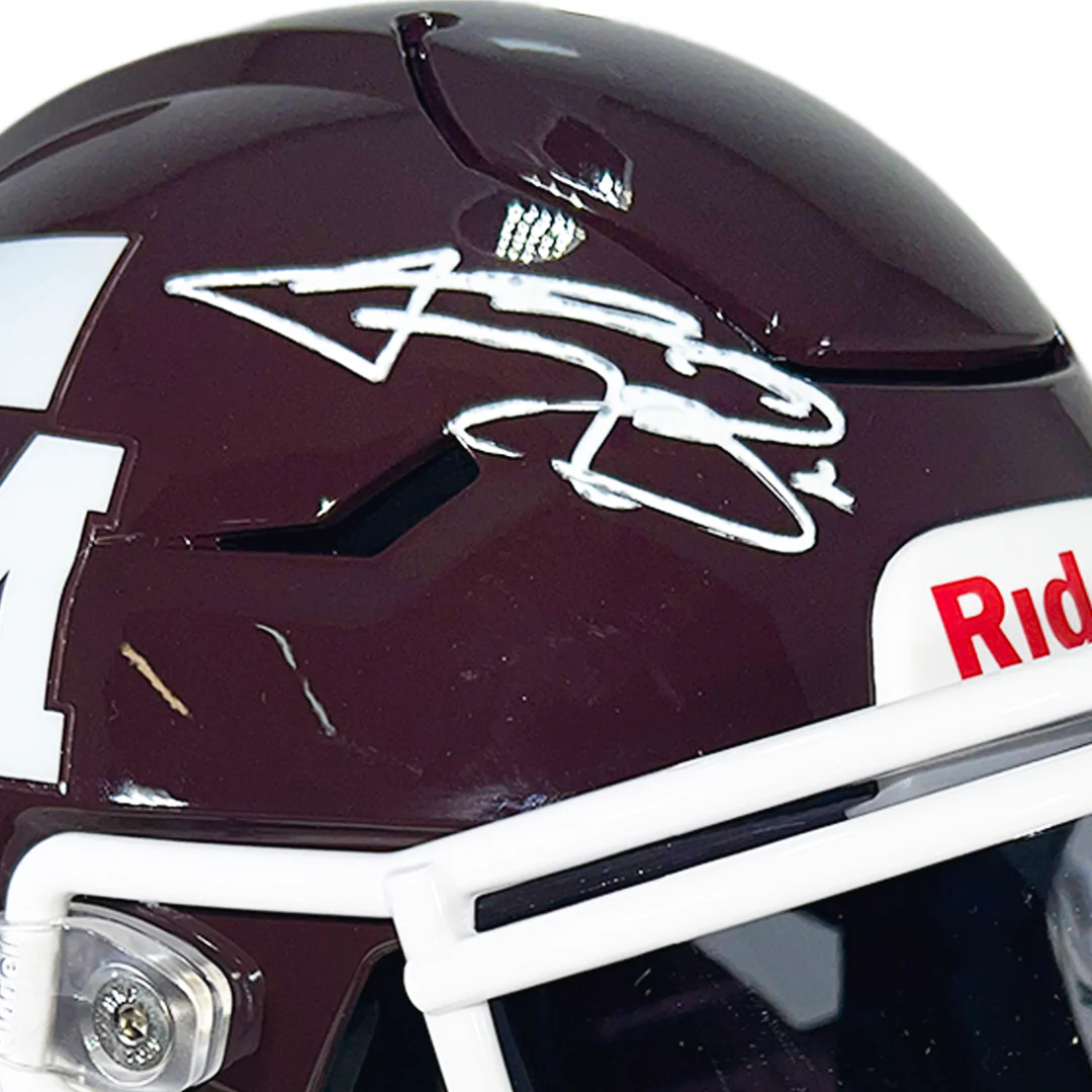 Johnny Manziel Signed Texas A&M Aggies Midi SpeedFlex Mini Football Helmet (Beckett) - Image 2
