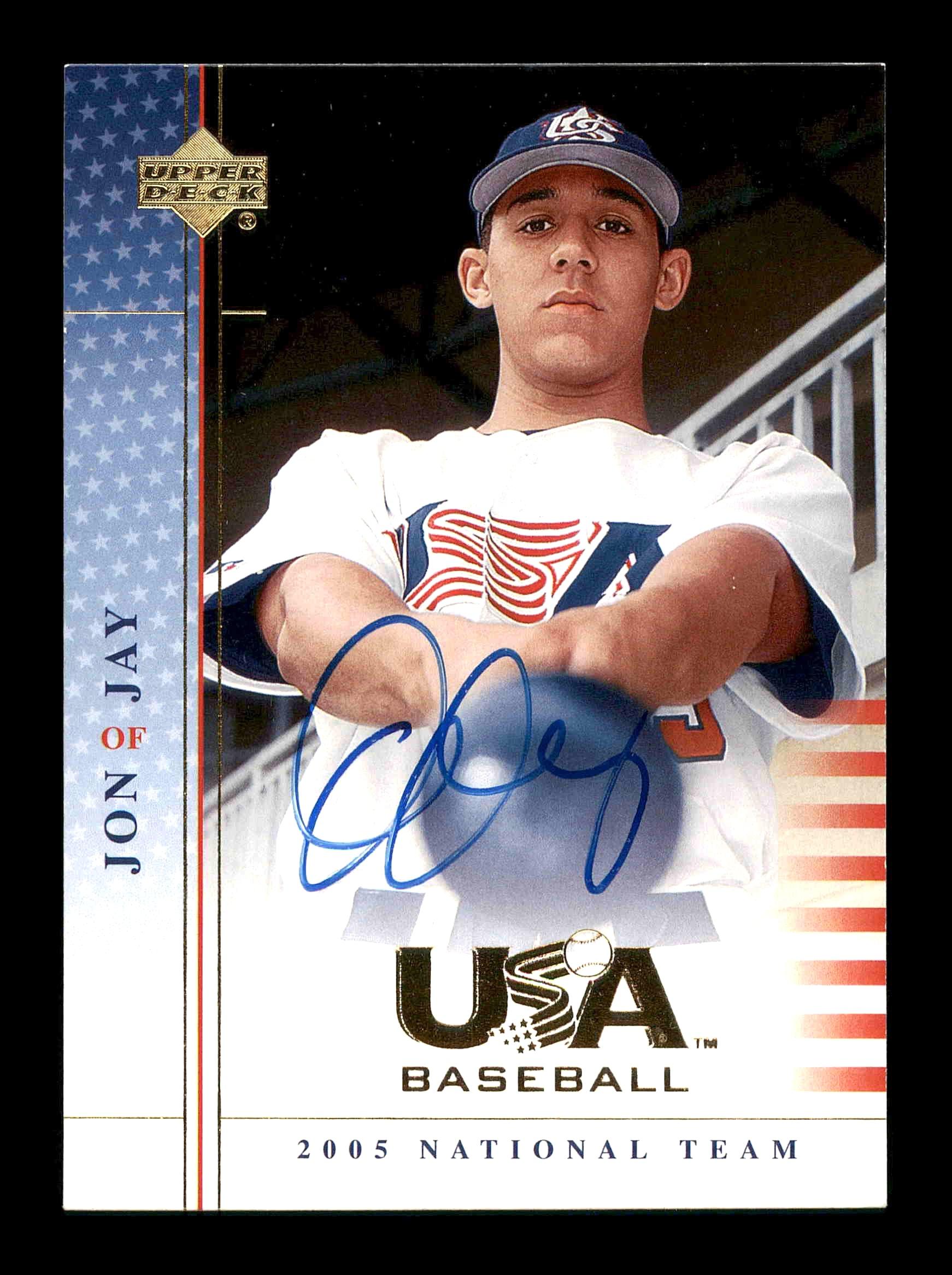 Jon Jay Autographed 2005 Upper Deck USA Rookie Card #69 National Team SKU #178824