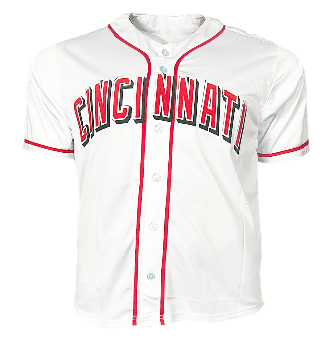 Jonathan India Signed 21 NL ROY Inscription Cincinnati White Baseball Jersey (PSA) - Image 3