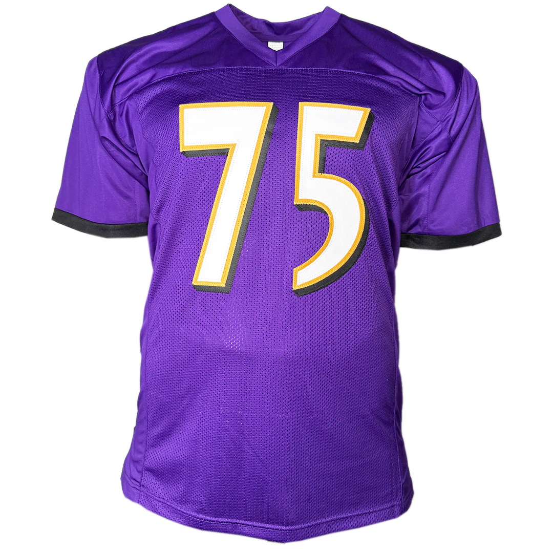 Jonathan Ogden Signed Baltimore Purple Football Jersey (Beckett) - Image 3