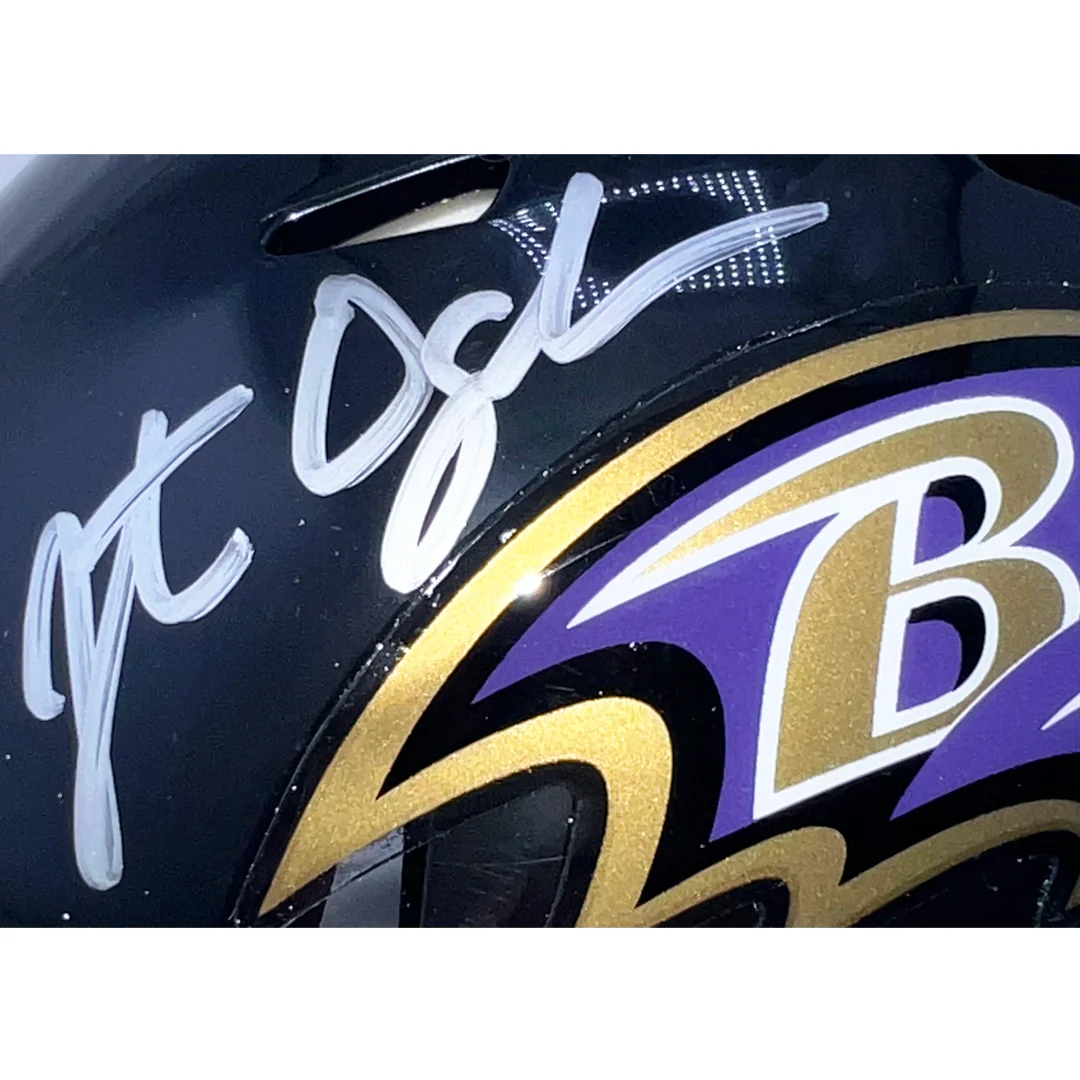 Jonathan Ogden Signed Baltimore Ravens Speed Mini Football Helmet (Beckett) - Image 2