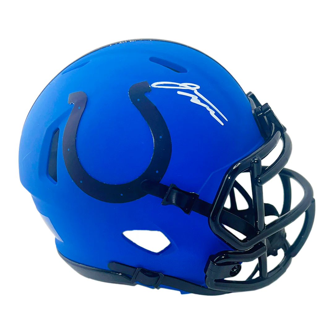 Jonathan Taylor Signed Indianapolis Colts Rave Full-Size Replica Football Helmet (Beckett) - Image 3