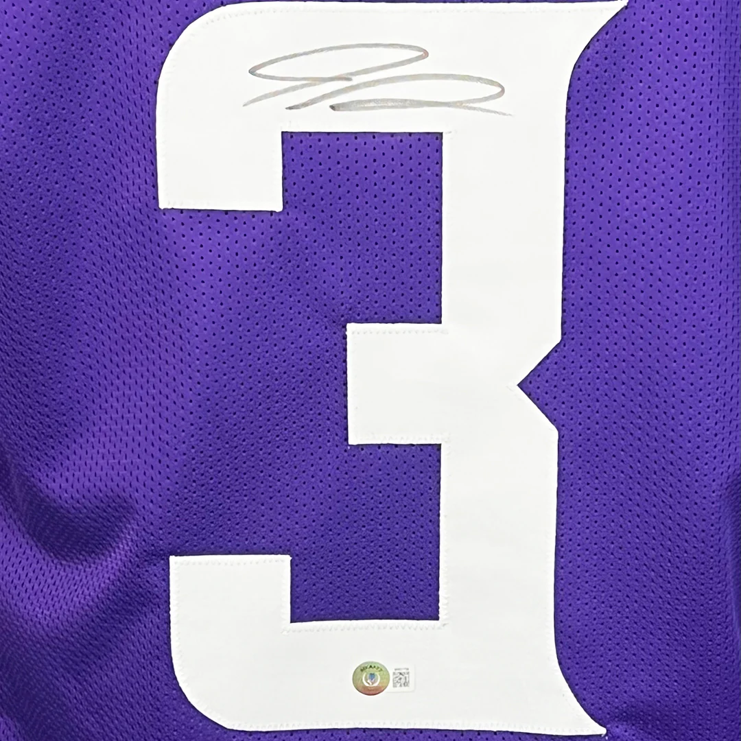 Jordan Addison Signed Minnesota Purple Football Jersey (Beckett) - Image 2