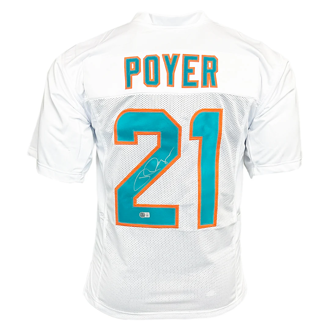 Jordan Poyer Signed Miami White Football Jersey (Beckett)