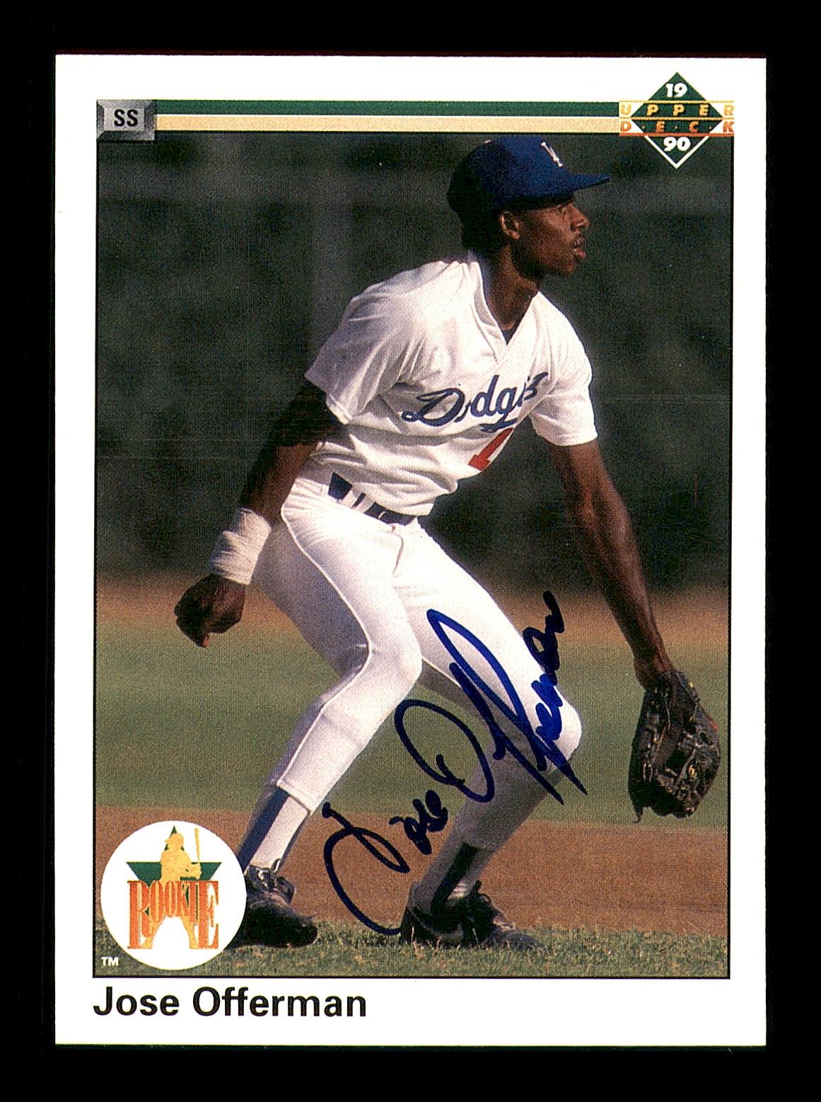 Jose Offerman Autographed 1990 Upper Deck Rookie Card #46 Los Angeles Dodgers SKU #184037