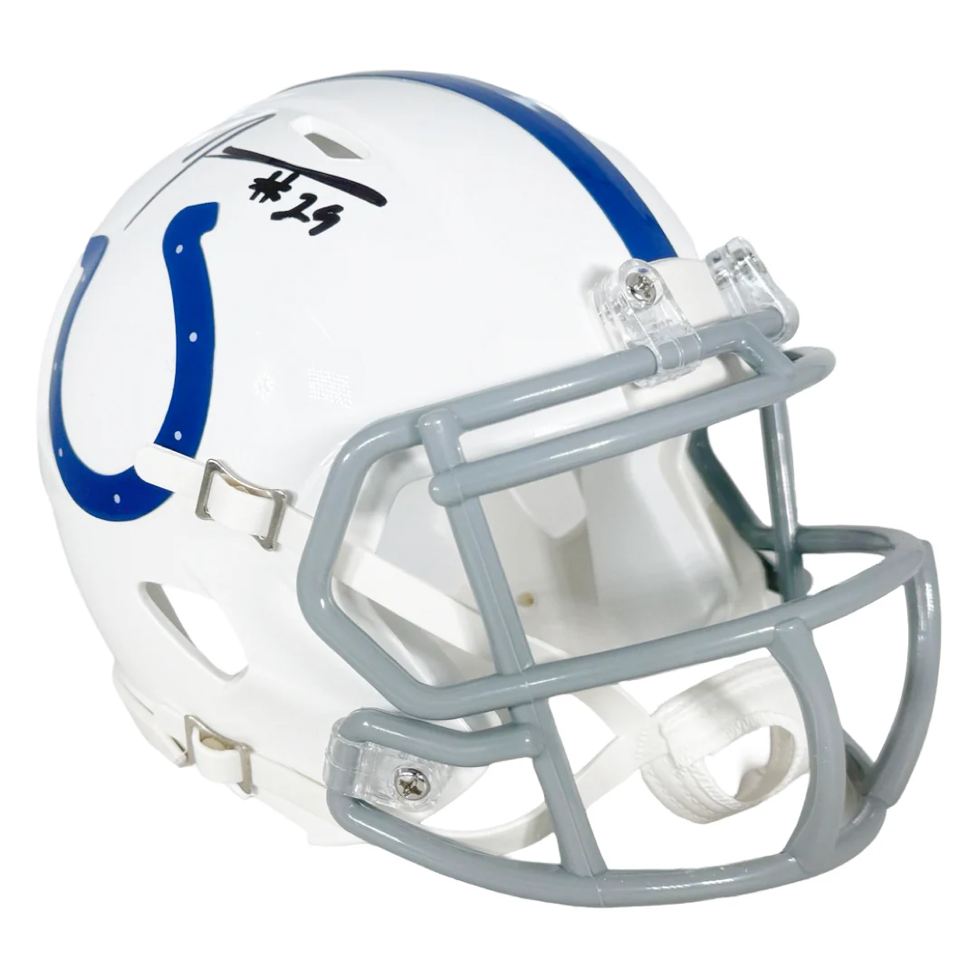 Joseph Addai Signed Indianapolis Colts Speed Mini Football Helmet (Beckett) - Image 3